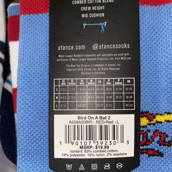 Stance Crew MLB Cardinals Bird On A Bat L 9-13 NEW - Picture 3 of 3
